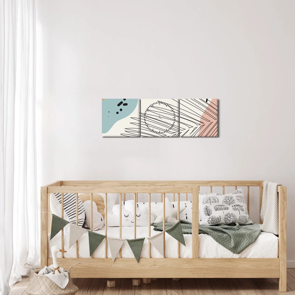 Kép - Levél illusztráció (órával) (90x30 cm)