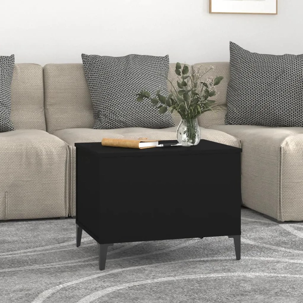 Fekete szerelt fa dohányzóasztal 60x44,5x45 cm