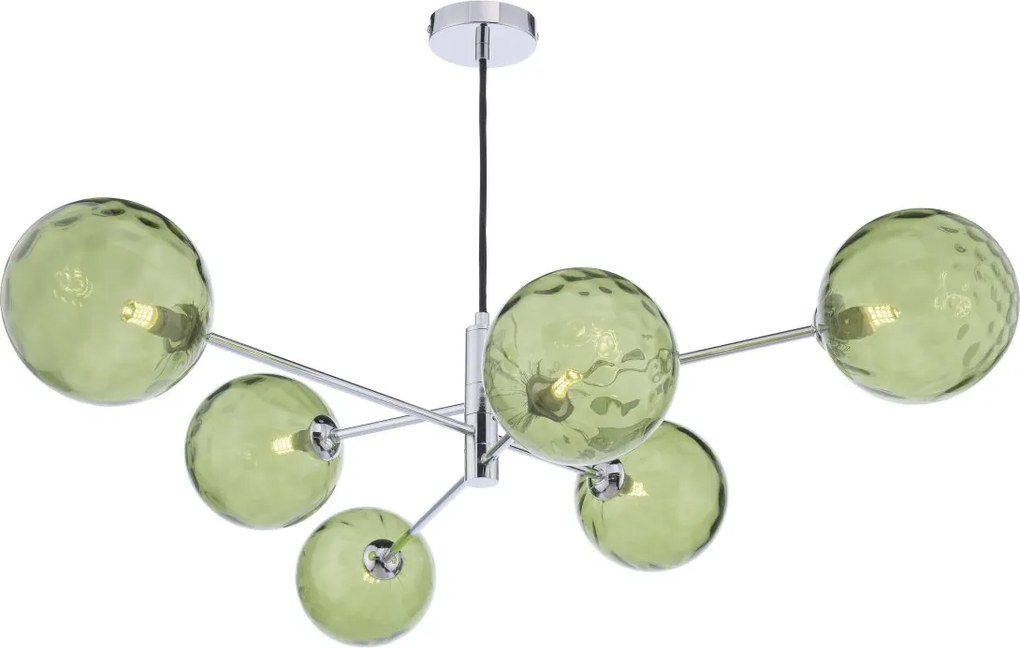 Dar Lighting modern függeszték vignette csiszolt króm zöld darvig0650-14