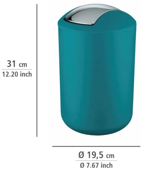 WENKO 21227100 - BRASIL szemetes 19,5x31 cm türkiz/fényes króm