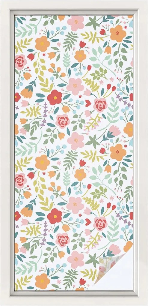 Tejfólia Ablaküveg Védelem és Adatvédelem Virágmintás 50x116 cm