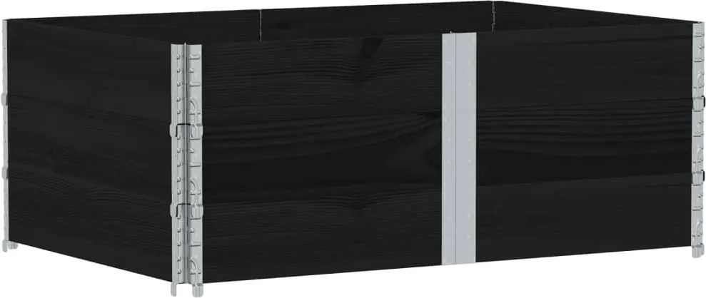 vidaXL 3 db fekete tömör fenyőfa raklapmagasító 150 x 100 cm