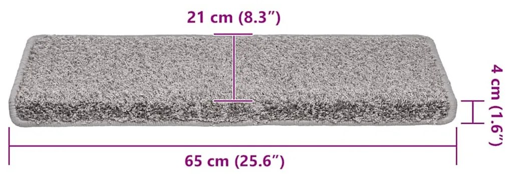 30 db szürke lépcsőszőnyeg 65 x 21 x 4 cm