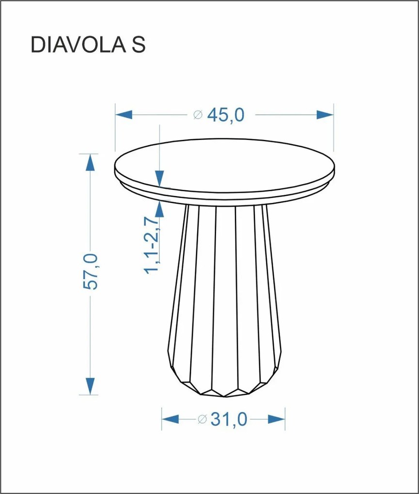 Diavola S dohányzóasztal travertin/dió