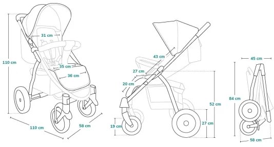 Lionelo - Babakocsi ANNET PLUS zöld