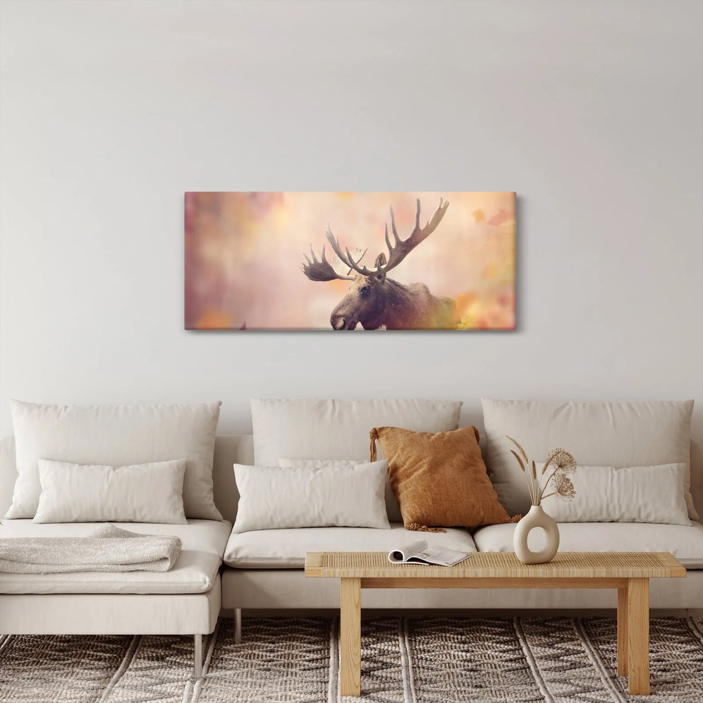 Kép - jávorszarvas az őszi levelekben (120x50 cm)
