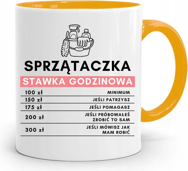 Takarítónőnek Sárga Bögre Születésnapi Ajándék fényképes nyomtatással