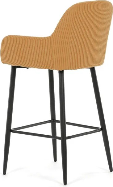 Barová židle, žlutá, látka,AUB-V4009 YEL6