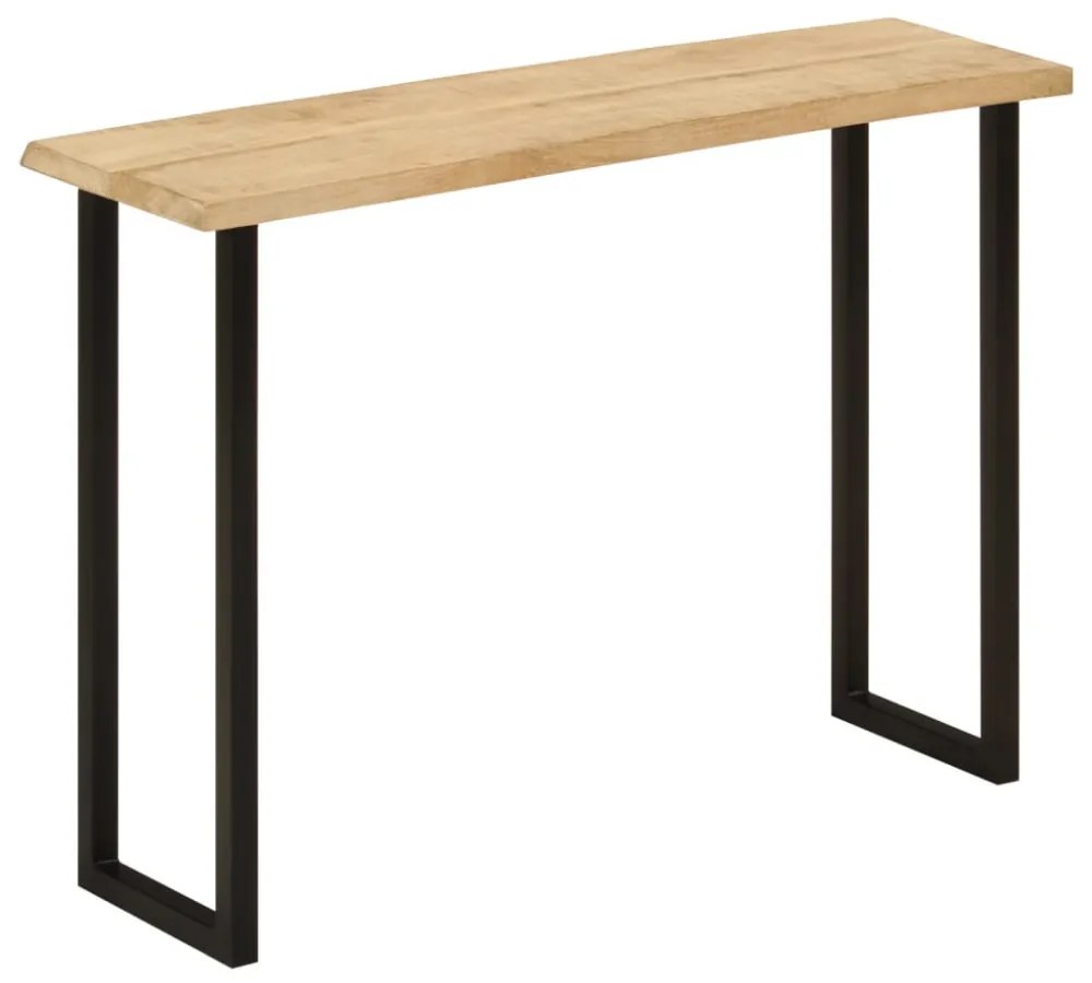 tömör mangófa konzolasztal természetes éllel 105 x 33 x 76 cm