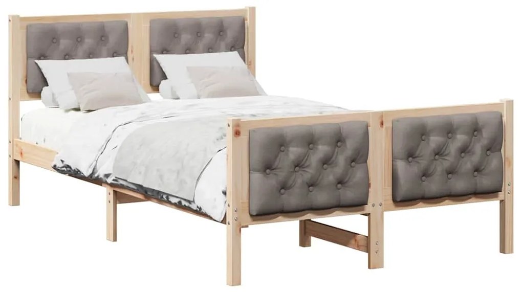 Ágykeret fejtámlával Tópszínű 120 x 200 cm Tömör fenyőfa