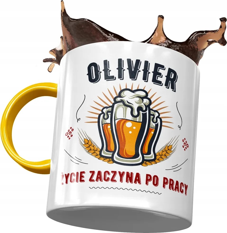 Sárga bögre Olivier Kollégáknak Ajándék Nyomtatott Fotóval