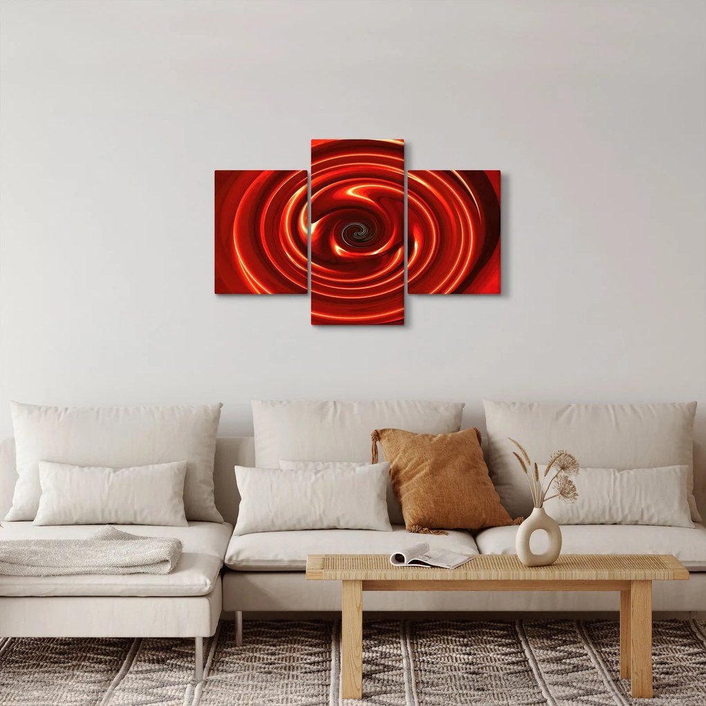 Absztrakt kép - piros spirál (90x60 cm)