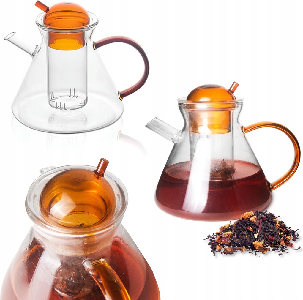 Teáskanna Gyógynövény Főző Teáskanna Üveg Főzőkanna 500ml