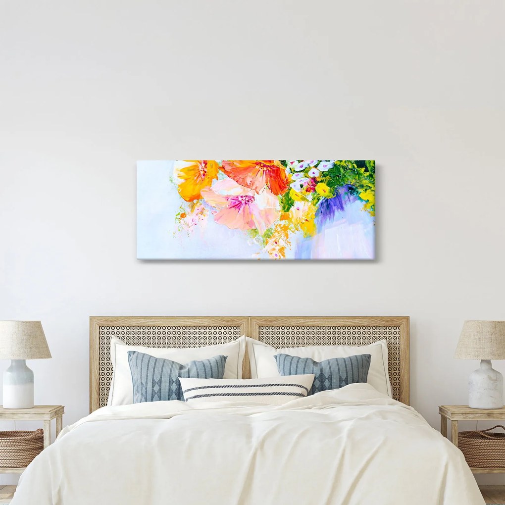 Kép - Virágok, festmény (120x50 cm)