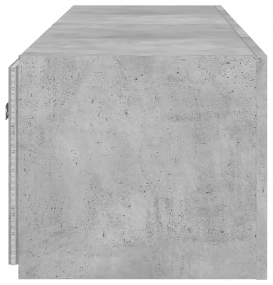 2 db betonszürke fali TV-szekrény LED-del 80x35x31 cm