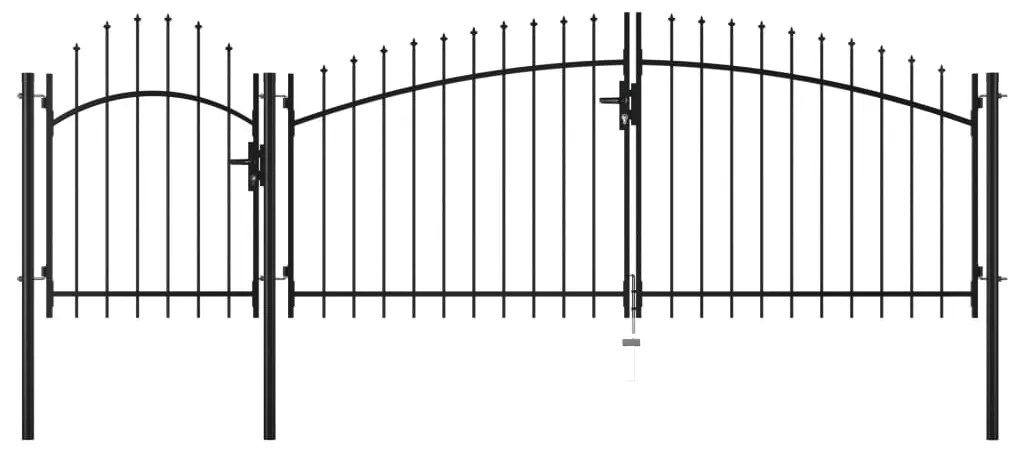 vidaXL fekete acél kertkapu 1,5 x 4 m