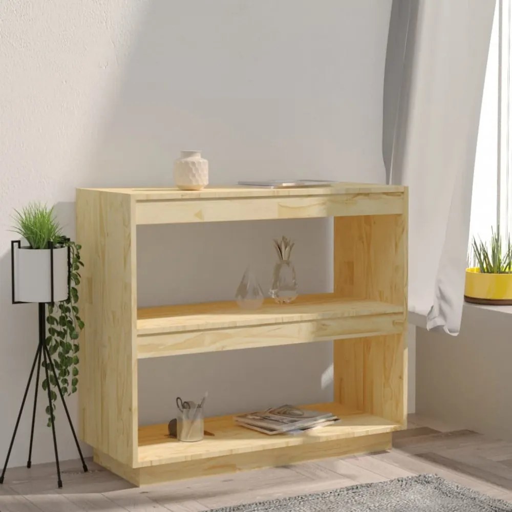 tömör fenyőfa könyvszekrény 80 x 35 x 71 cm