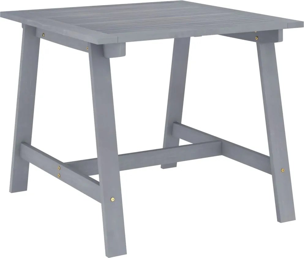 vidaXL szürke tömör akácfa kerti étkezőasztal 88 x 88 x 74 cm
