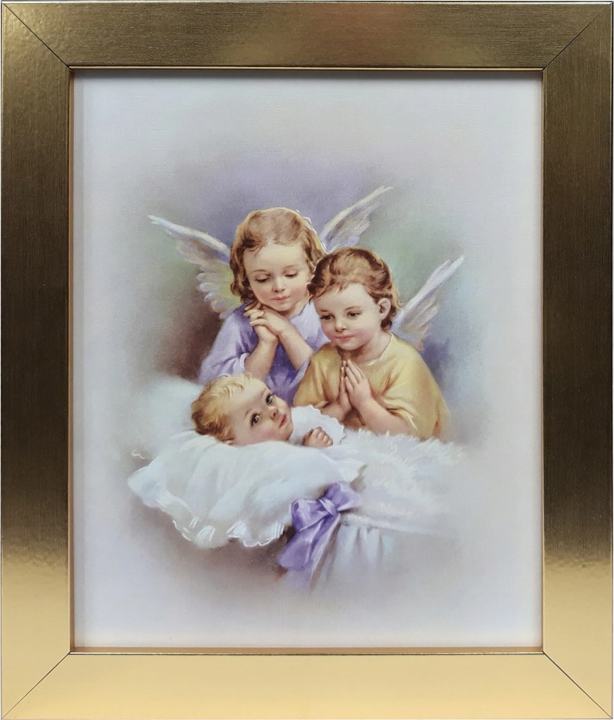 Vászonkép 30x25 Őrangyal Angyal Arany Keret