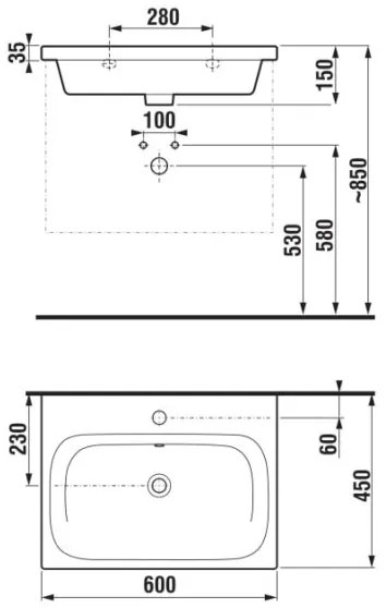 JIKA H8127137161041 - MIO 60x45 cm kerámia falra szerelhető mosdó, matt fekete