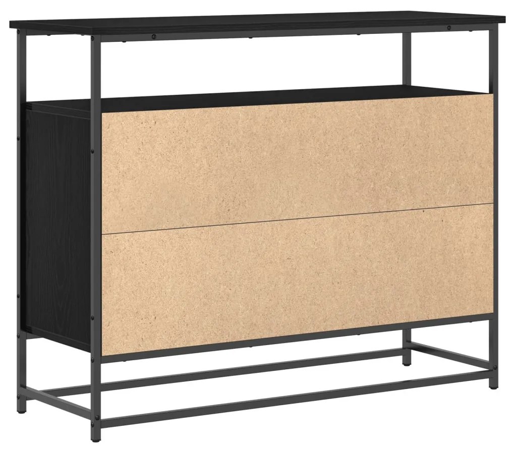 Fekete tölgy oldalszekrény 100x35x80 cm Műszaki fa és Acél