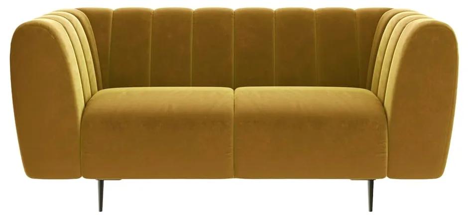 Shel mézsárga bársony kanapé , 170 cm - Ghado