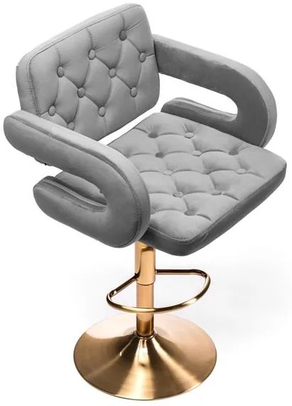 HR8403W Acél modern velúr szék arany lábbal