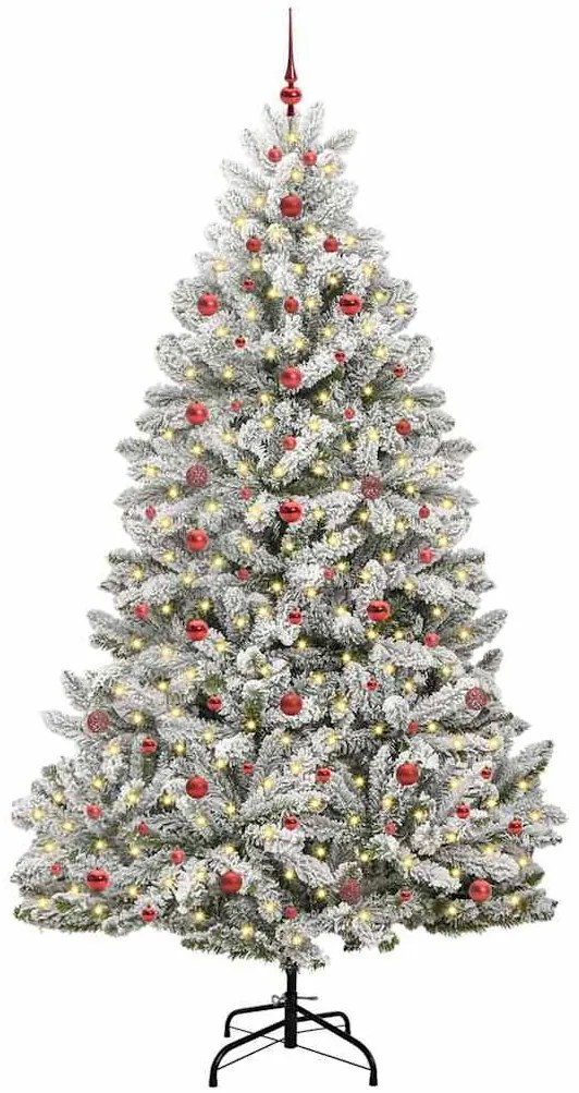 Mű karácsonyfa 300 LED-del Zöld és Fehér 240 cm PVC és fém