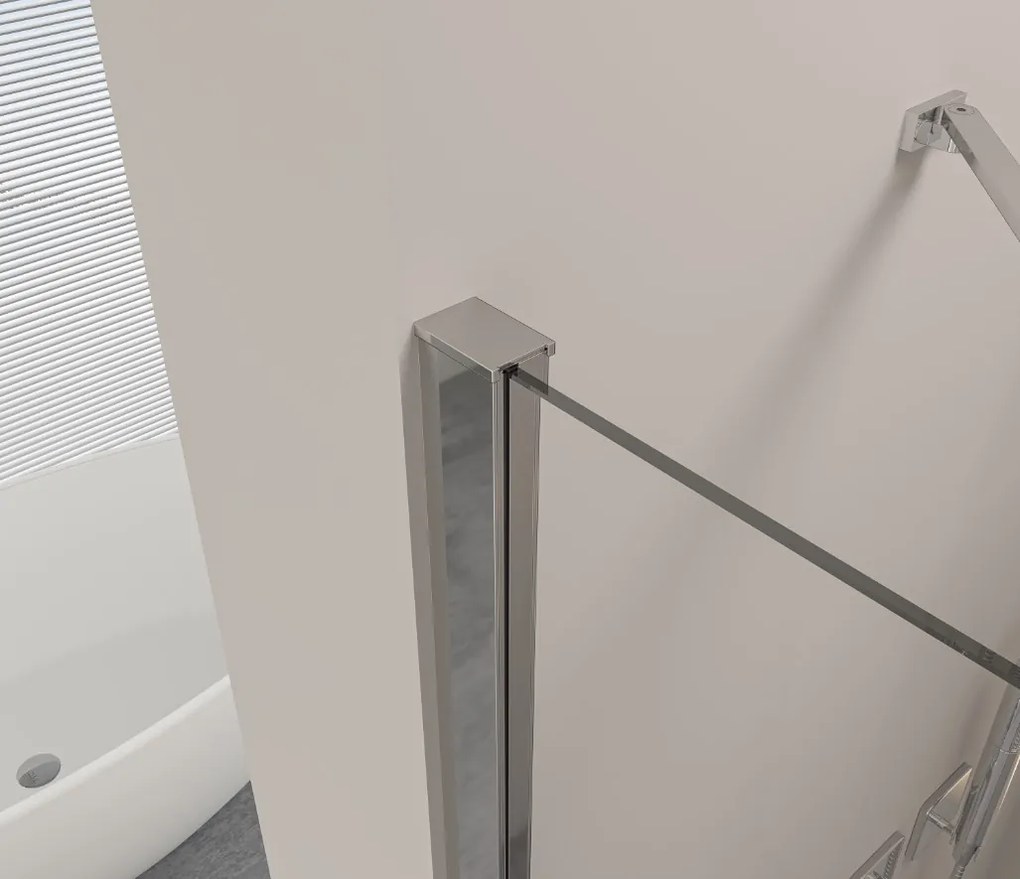 Erga Bern Dupla, zuhanykabin 2 szárnyas ajtókkal 90 (ajtó) x 100 (ajtó) x 195 cm, 6mm átlátszó üveg, króm profil, ERG-V02-BERN-D090D100-CL-CR