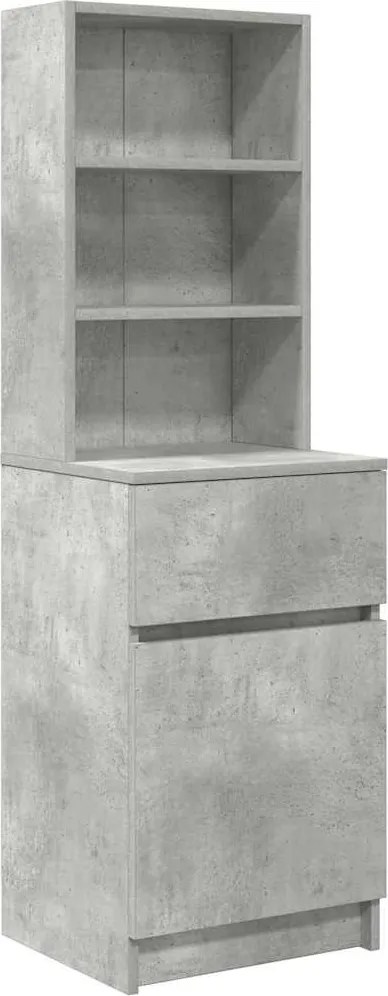 vidaXL betonszürke szerelt fa éjjeliszekrény 39x35x125 cm