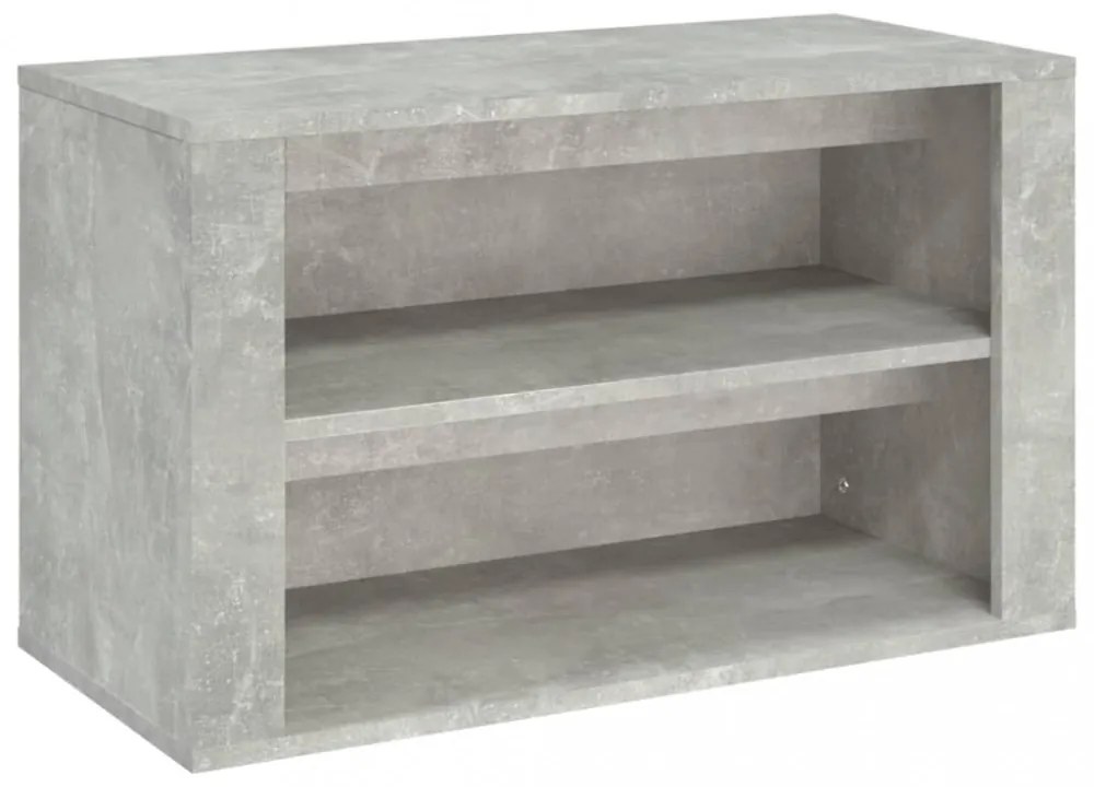 betonszürke szerelt fa cipőtartó 75 x 35 x 45 cm