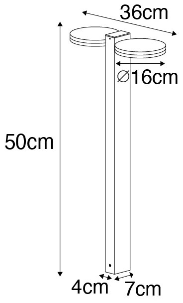 Álló kültéri lámpa rozsdabarna 50 cm LED-del 2-lámpás IP44 - Esmee