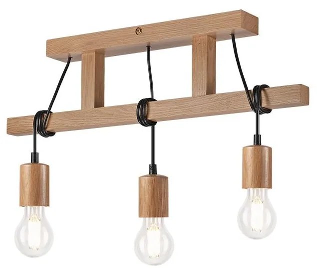 Csillár LEON 3xE27/60W/230V tölgy