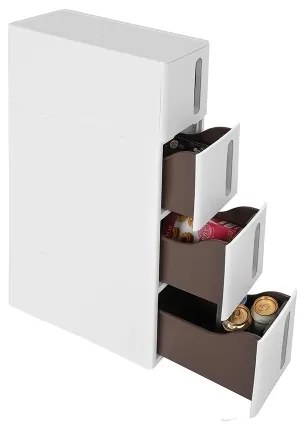 MARGE polcos állvány, fehér/barna