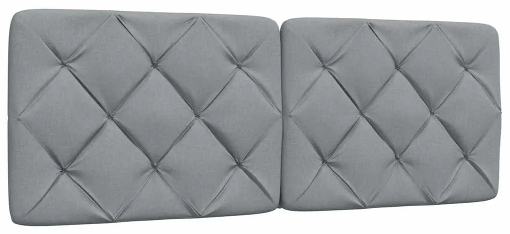 világosszürke szövet ágykeret LED-ekkel matrac nélkül 140x190cm