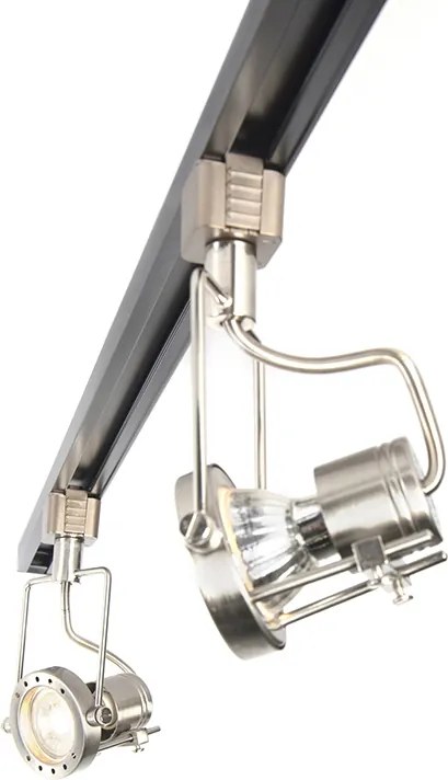 Okos 1 fázisú sín fekete acéllal, 5 WiFi GU10-zel - Iconic Suplux