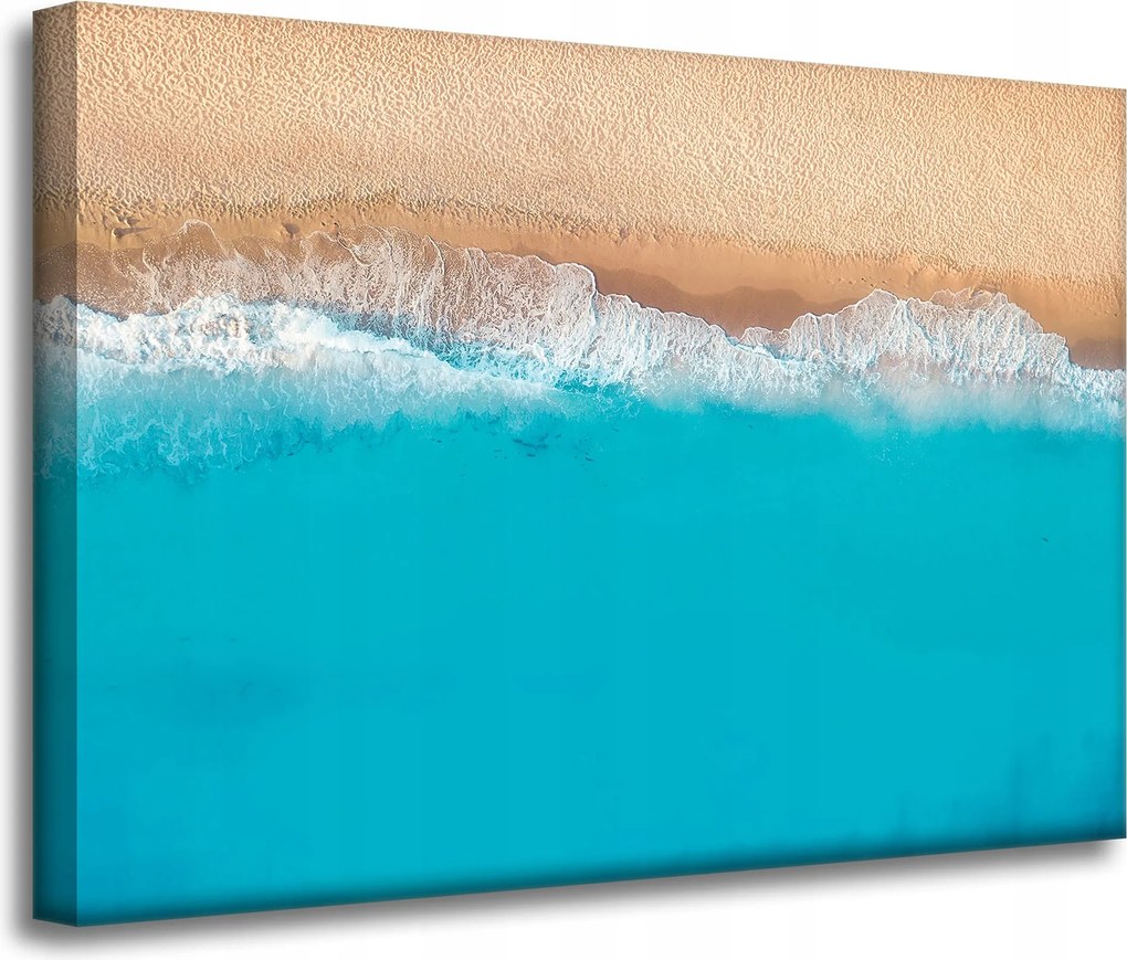 Vászonkép Tengerpart Víz Hullámok Kék 70x50 cm Ajándéknak is tökéletes