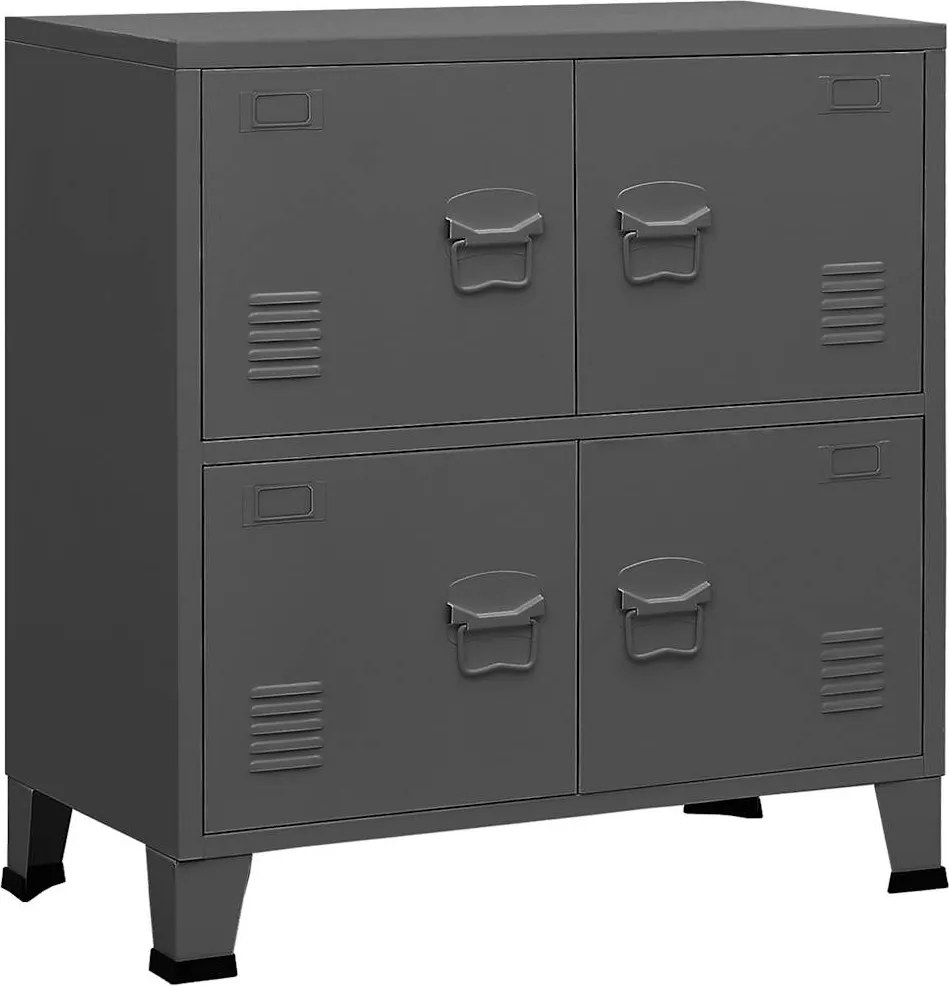 vidaXL antracitszürke acél ipari tárolószekrény 75 x 40 x 80 cm