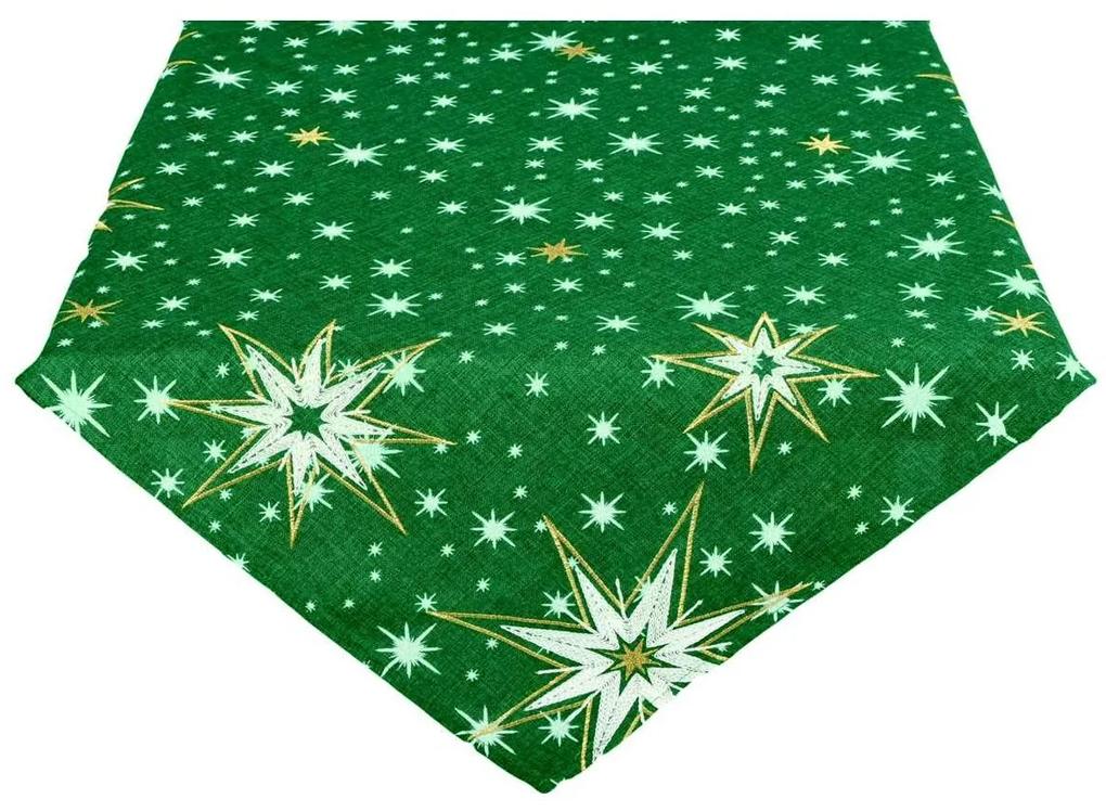 Csillagos karácsonyi abrosz, zöld, 85 x 85 cm, 85 x 85 cm