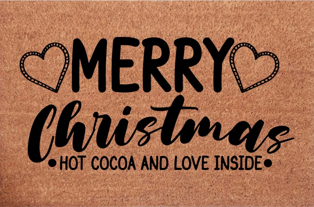 Karácsonyi Lábtörlő Bejárati Karácsonyi Kakaó És Boldog Karácsonyt