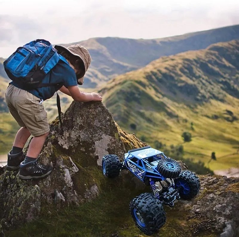 Procart Rock Rover 4WD távirányítós autó, szárazon, vízen és hóban, 1:12 méretarány, 4 kerék meghajtásos, kék színű