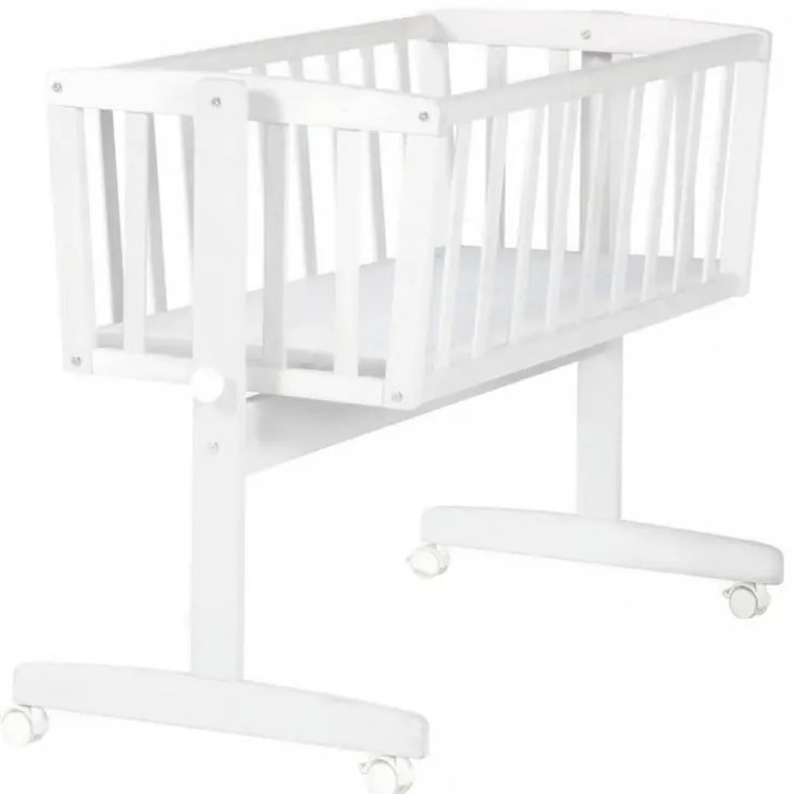 Fehér gurulós bölcső 40x90 cm – Roba