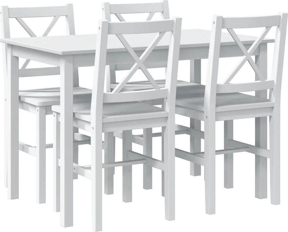 vidaXL 5 darabos fehér étkezőgarnitúra