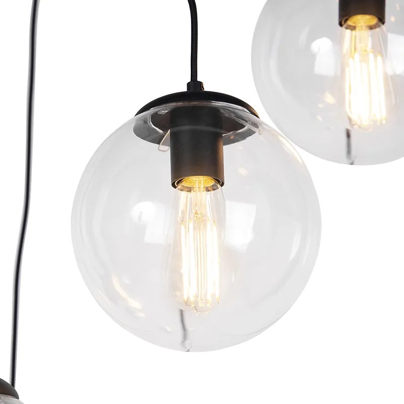 Okos függőlámpa fekete 7-lámpás, WiFi ST64-gyel - Pallon