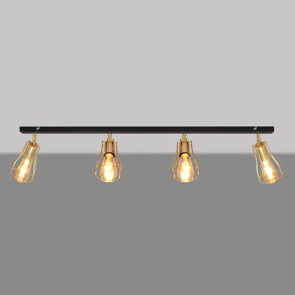 Spotlámpa TUBE 4xE27/15W/230V arany/fekete