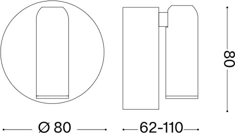 Ideal Lux -LED dimmelhető tölthető fali spotlámpa BEAN LED/3W/5V CRI 95 fekete