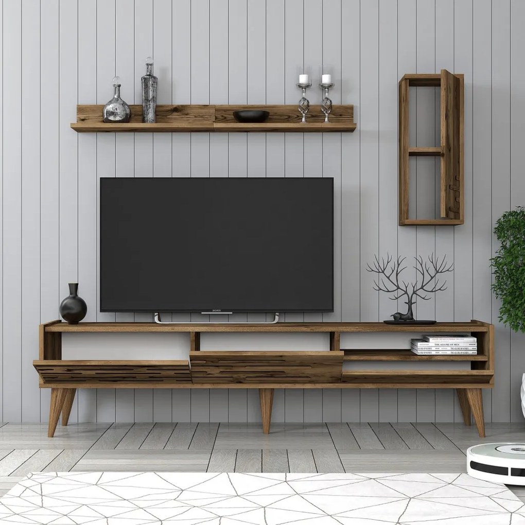Valensiya TV-állvány, dió, 180 cm – TR845HCT5345