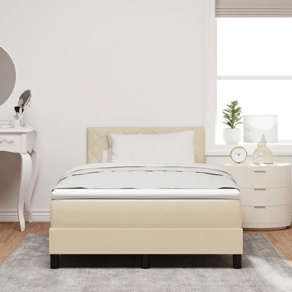 Box Spring Ágy Matraccal & LED Krém 120x200 cm Szövet