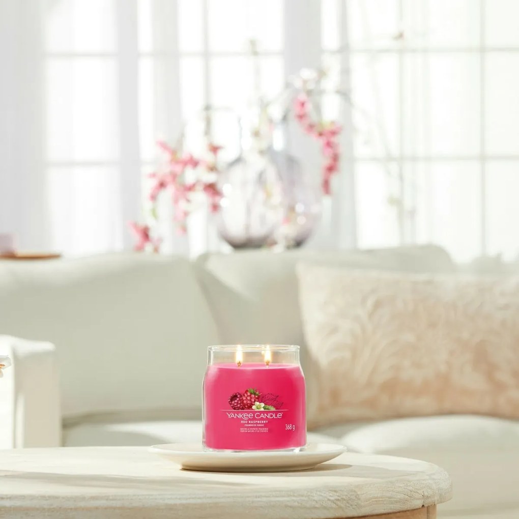 Yankee Candle Signature Red Raspberryillatgyertya, közepes méretű, 368 g, M