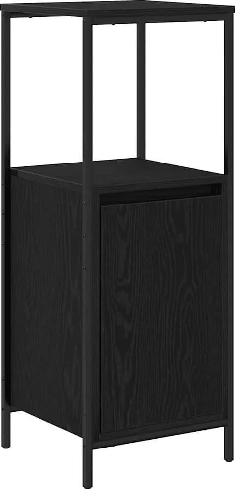 vidaXL fekete tölgy fürdőszobaszekrény polcokkal 36x35x95 cm